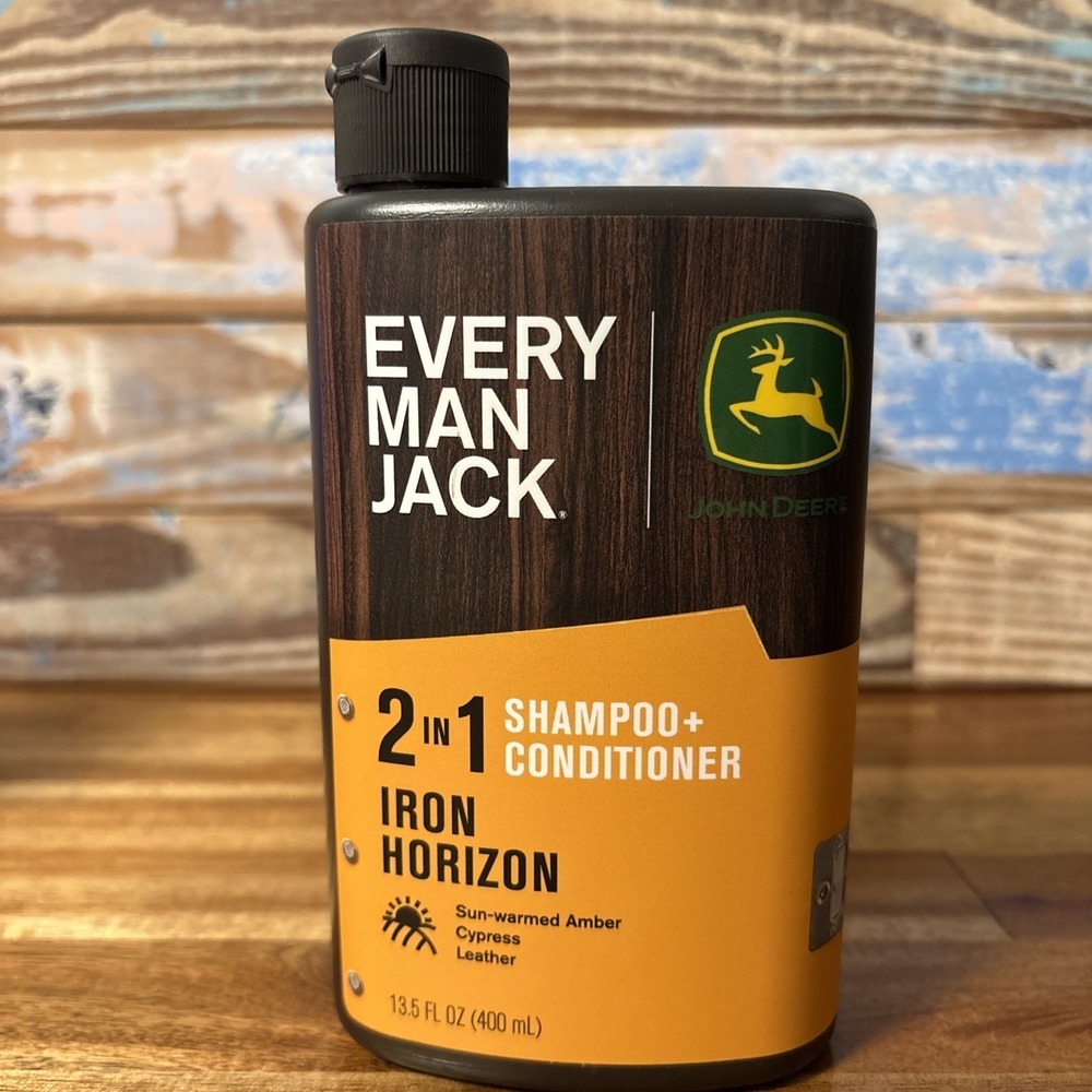 Every Man Jack John Deere 2-in-1 Shampoo Conditioner Iron Horizon 13.5 oz New